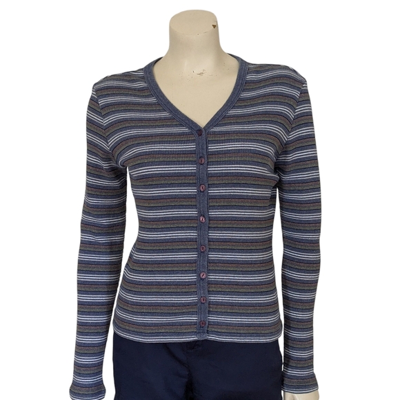 Esprit Striped Long Sleeve Top Size Medium - Picture 1 of 10